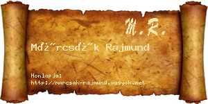 Márcsák Rajmund névjegykártya